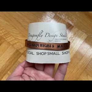 New - Dragonfly Design Studio - Human Rights Matter branded copper cuff